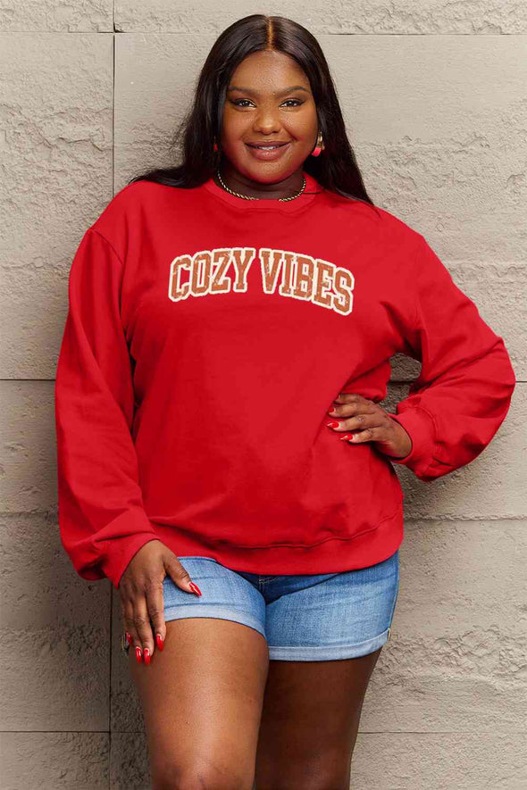 Simply Love COZY VIBES Graphic Sweatshirt