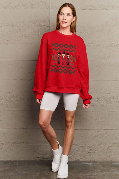 Simply Love Nutcracker Graphic Long Sleeve Sweatshirt