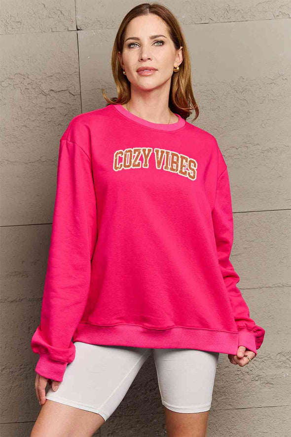 Simply Love COZY VIBES Graphic Sweatshirt