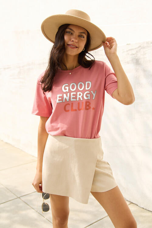 Simply Love GOOD ENERGY CLUB Short Sleeve T-Shirt