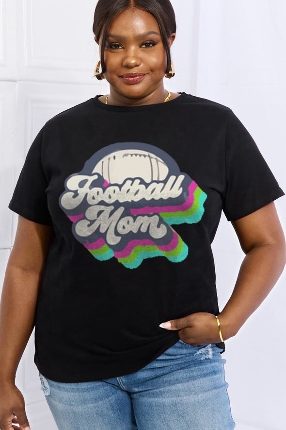 Simply Love FOOTBALL MOM Graphic Cotton Tee