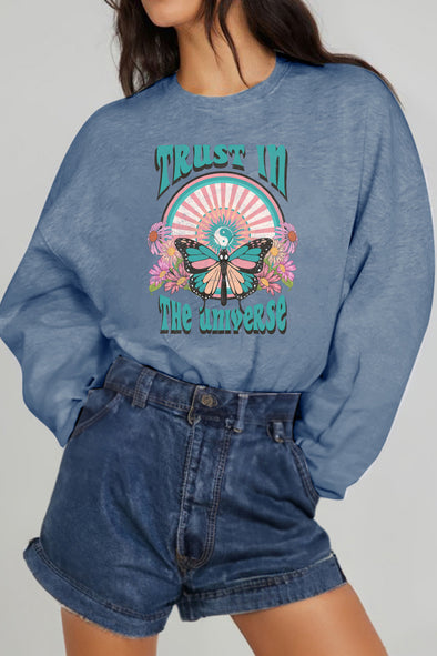 Simply Love TRUST IN THE UNIVERSE Graphic Sweatshirt