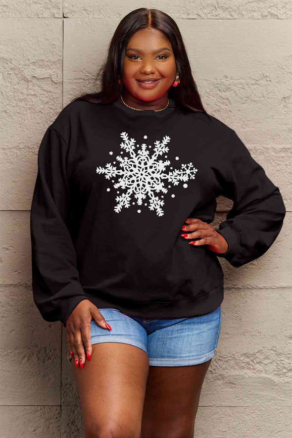 Simply Love Snowflake Graphic Sweatshirt