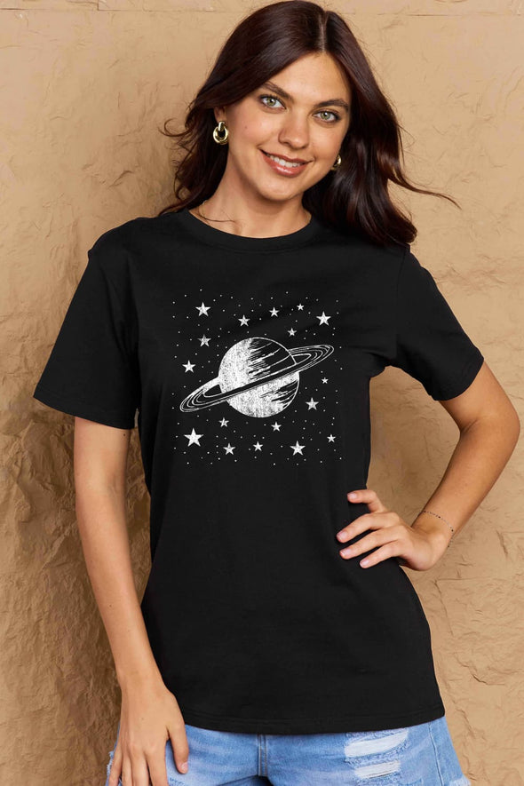 Simply Love Planet Graphic Cotton T-Shirt