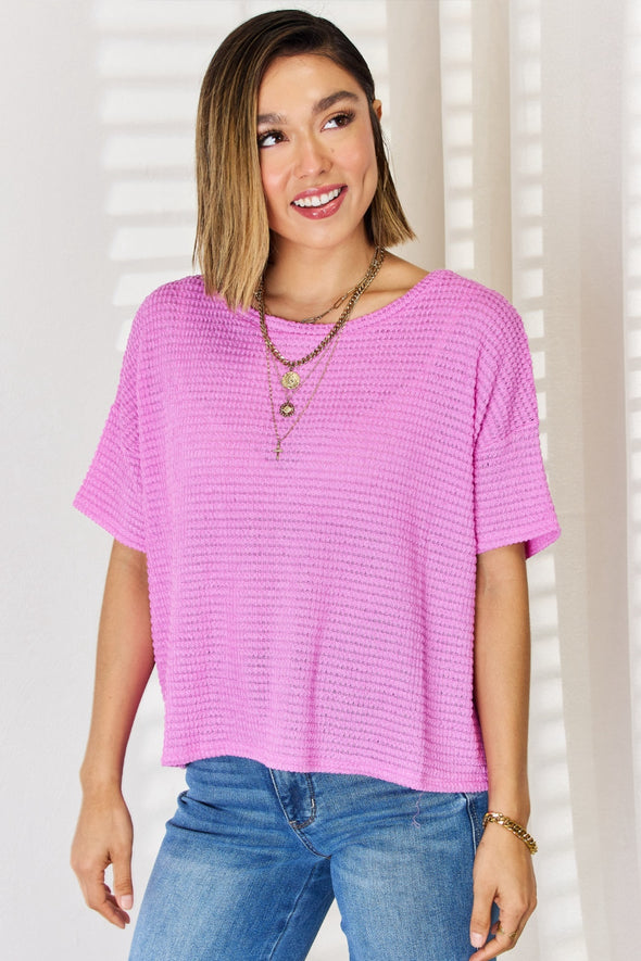 Zenana Round Neck Short Sleeve Top