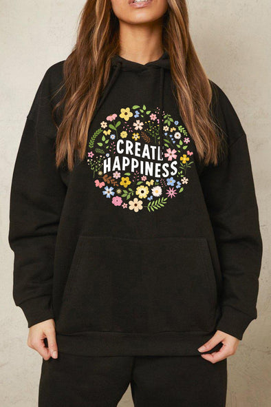 Simply Love CREATE HAPPINESS Graphic Hoodie