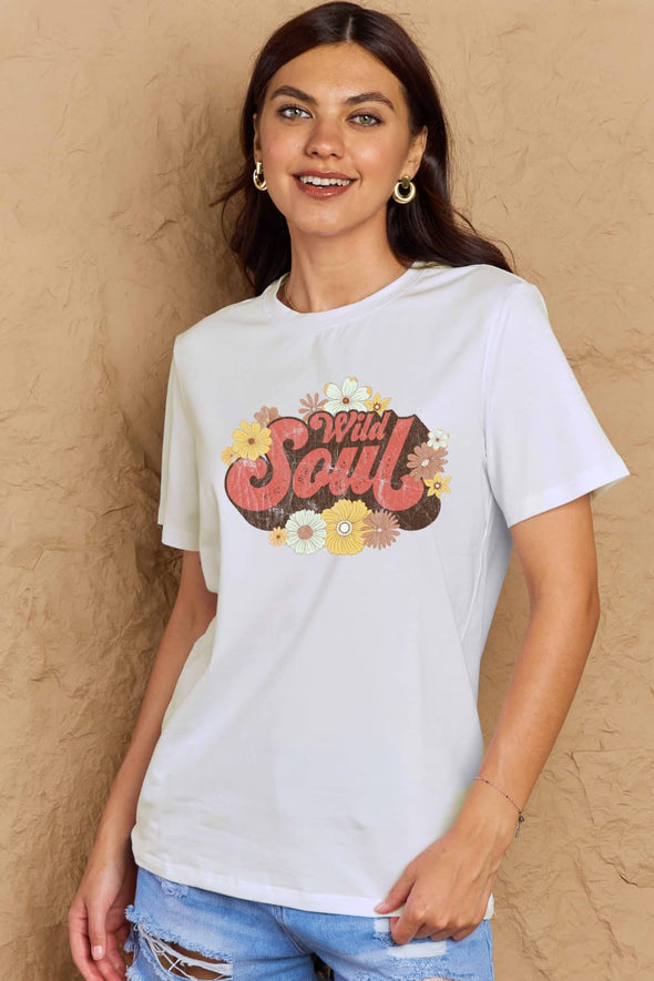 Simply Love WILD SOUL Graphic Cotton T-Shirt