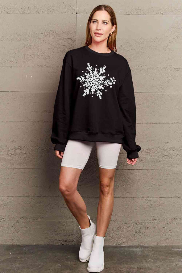 Simply Love Snowflake Graphic Sweatshirt