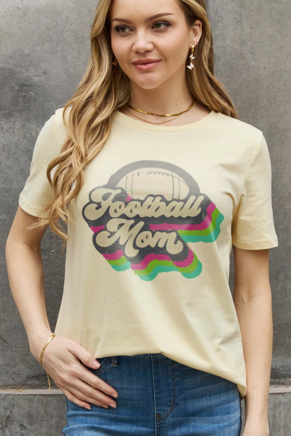 Simply Love FOOTBALL MOM Graphic Cotton Tee