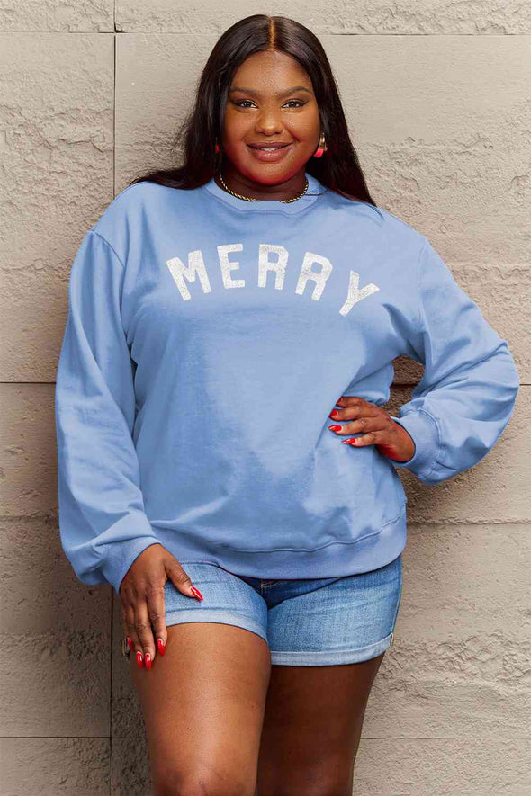 Simply Love MERRY Graphic Sweatshirt