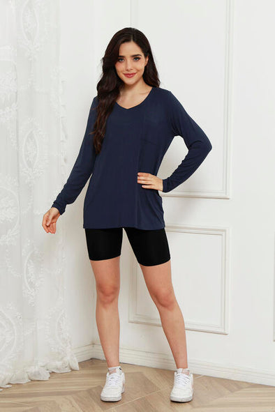 Basic Bae V-Neck Long Sleeve Top