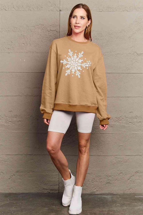 Simply Love Snowflake Graphic Sweatshirt