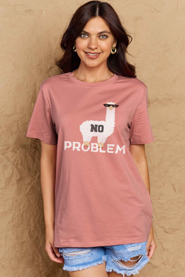 Simply Love NO PROBLEM Graphic Cotton Tee