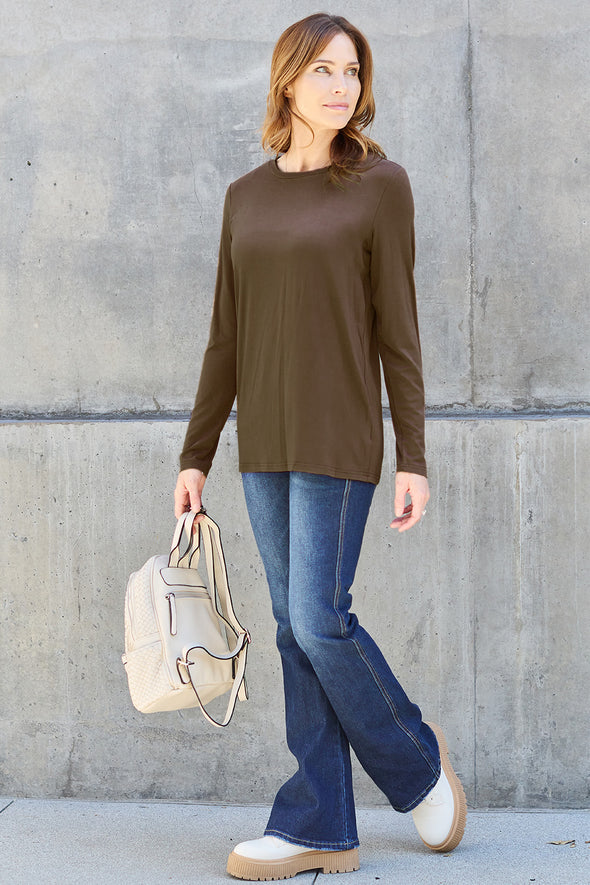 Basic Bae Round Neck Long Sleeve Top