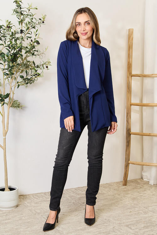 Heimish Statement Neck Open Front Blazer