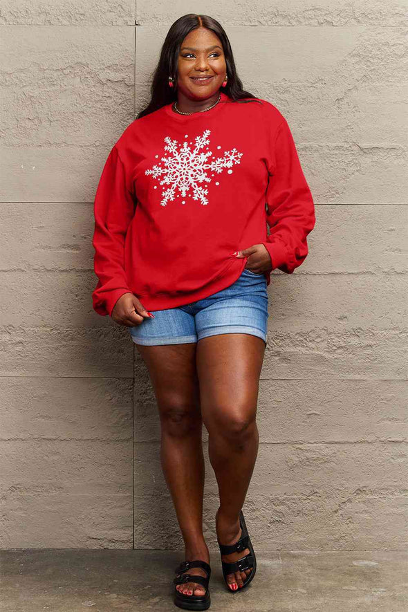 Simply Love Snowflake Graphic Sweatshirt