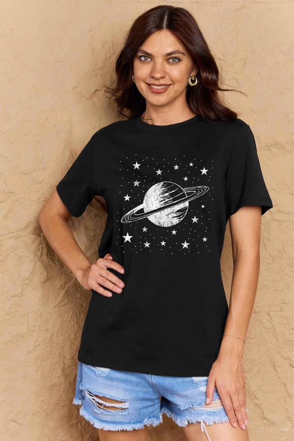 Simply Love Planet Graphic Cotton T-Shirt