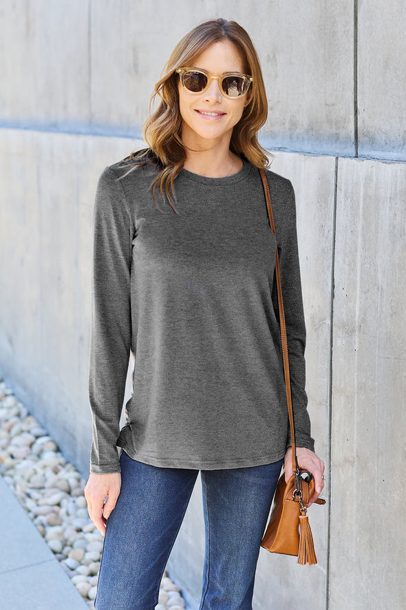 Basic Bae Round Neck Long Sleeve Top