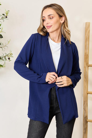 Heimish Statement Neck Open Front Blazer