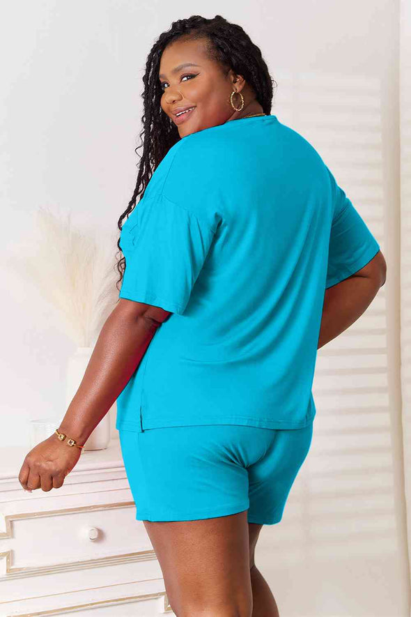 Basic Bae Soft Rayon Half Sleeve Top and Shorts Set