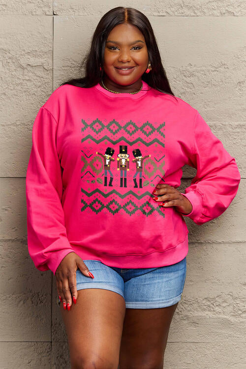 Simply Love Nutcracker Graphic Long Sleeve Sweatshirt